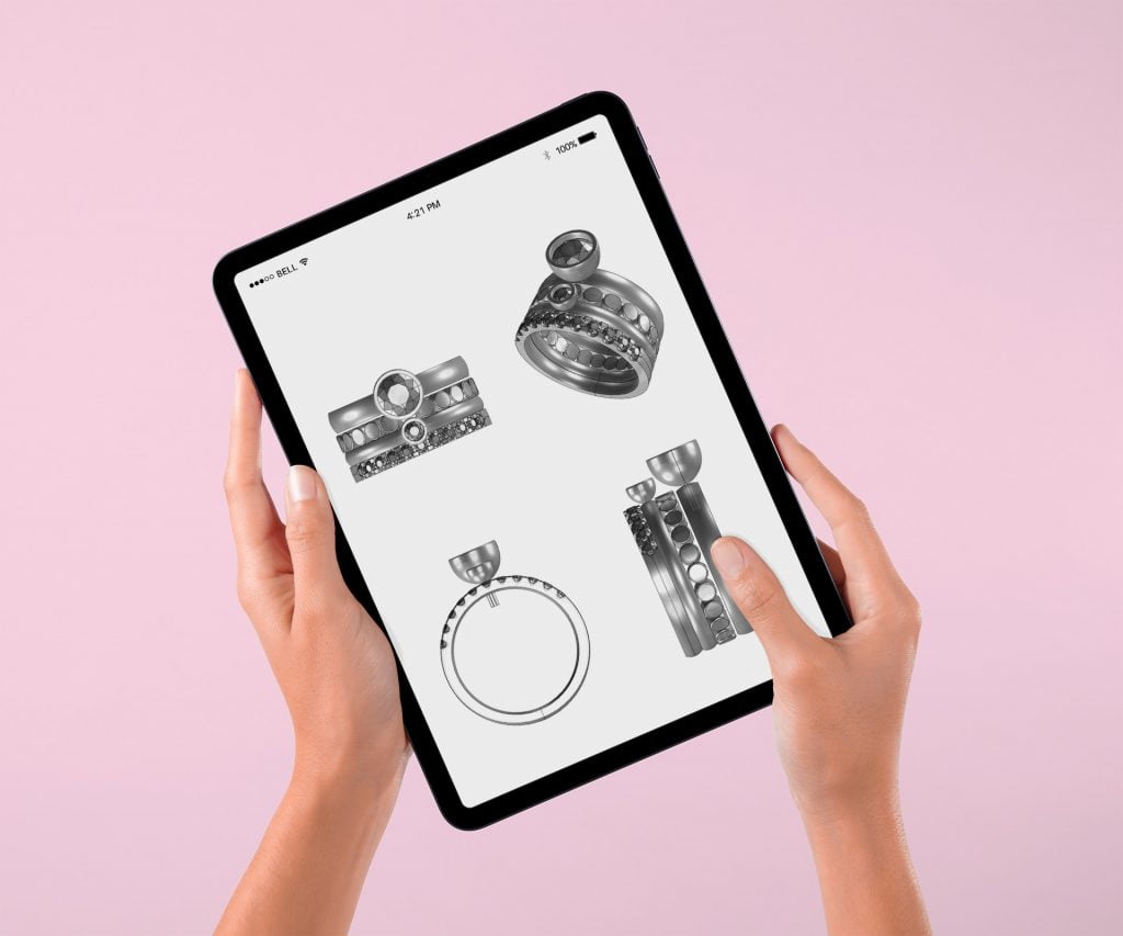 Design process for custom diamond stacking ring